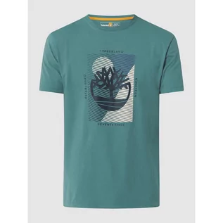 Koszulki męskie - T-shirt o kroju regular fit z nadrukiem z logo - Timberland - grafika 1