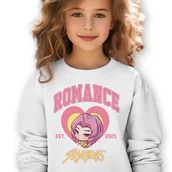 Bluzy dla dziewczynek - Bluza Dziecięca Biała ROMANCE SAJABOYS Do Szkoły K-pop Muzyka Wz - 128 cm - miniaturka - grafika 1