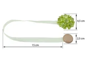 Akcesoria do wystroju okien - Upinacz dekoracyjny z magnesem kwiatek jasny zielony x2 - miniaturka - grafika 1
