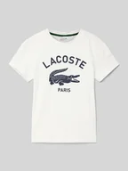 Koszulki dla chłopców - T-shirt z nadrukiem z logo - miniaturka - grafika 1