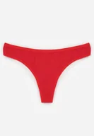 Majtki damskie - Czerwone Gładkie Majtki Stringi z Bawełną Chrysile - miniaturka - grafika 1