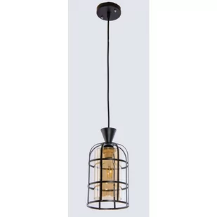 VEN Druciana LAMPA wisząca VEN W-5007/1 BK metalowa OPRAWA industrialna ZWIS loftowy czarny miodowy - Lampy sufitowe - miniaturka - grafika 1