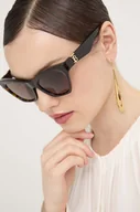 Okulary przeciwsłoneczne - Burberry okulary przeciwsłoneczne damskie kolor brązowy 0BE4420U - miniaturka - grafika 1