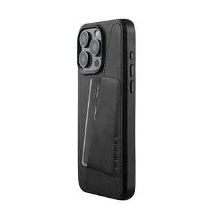 Mujjo Full Leather Wallet Case - etui skórzane do iPhone 15 Pro Max kompatybilne z MagSafe (black) - Etui i futerały do telefonów - miniaturka - grafika 1