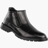 Botki męskie - Trzewiki Męskie Ekoskóra Buty Ocieplane Botki Zimowe Czarne Vanhorn 25-04300BK Czarny 41 - miniaturka - grafika 1