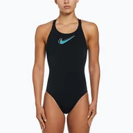 Stroje kąpielowe - Strój pływacki jednoczęściowy damski Nike Hydrastrong 3D Swoosh Fastback - miniaturka - grafika 1