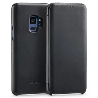 Etui i futerały do telefonów - moVear flipSide S - Skórzane etui do Samsung Galaxy S9 5.8" Pokrowiec slim case, Skóra naturalna gładka Czarny - miniaturka - grafika 1