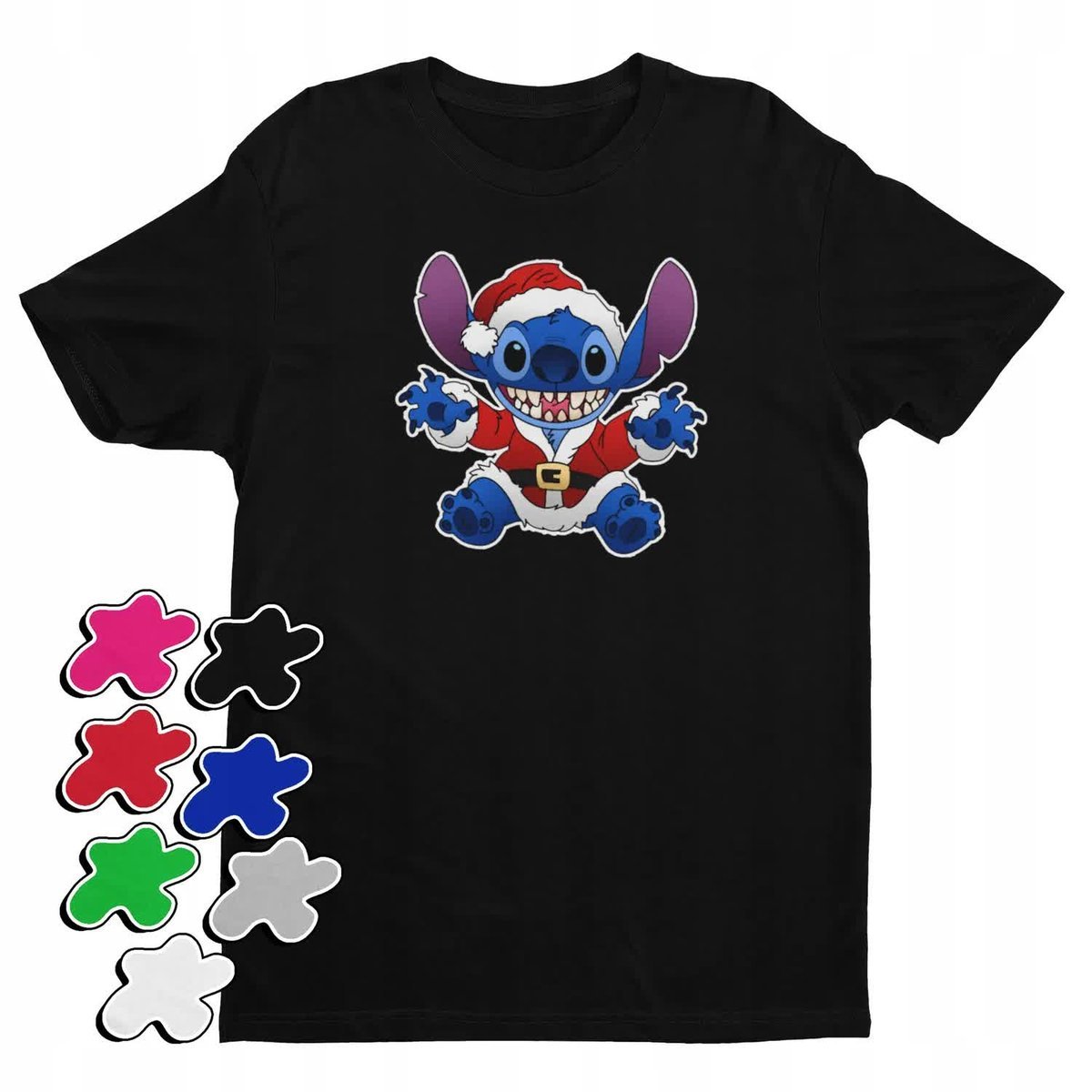 Koszulka T-Shirt Dziecięca Z Nadrukiem Stitch Święta Prezent -M 134-140