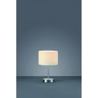 Lampy stojące - Trio Leuchten 501100101 lampka stołowa, matowy nikiel, abażur z białego tworzywa, bez źródła światła 1 x E14 maks. 40 W,  20 cm, wysokość 32 cm - miniaturka - grafika 1