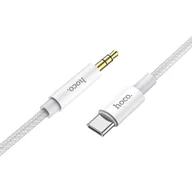 Kable USB - HOCO kabel AUX Audio Jack 3,5mm do Typ C UPA19 1m srebrny - miniaturka - grafika 1