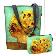Torby i wózki na zakupy - Zestaw torebka kosmetyczka Bertoni Sunny sunflower - miniaturka - grafika 1