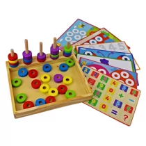 Sorter Układanka Logiczna Piramidki Drewniane Hit - Sortery dla dzieci - miniaturka - grafika 1