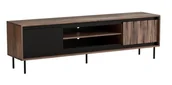 Szafki RTV - Stolik, komoda pod telewizor SWING RTV-1  orzechowy/czarny na czarnych nóżkach - miniaturka - grafika 1