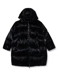 Tommy Hilfiger Damski CRV metaliczny puchowy płaszcz tkany, czarny, 50, Czarny - Płaszcze damskie - miniaturka - grafika 1