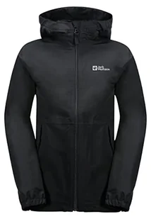Jack Wolfskin Unisex Stormy Point kurtka, czarna, 140 - Kurtki i płaszcze dla chłopców - miniaturka - grafika 1