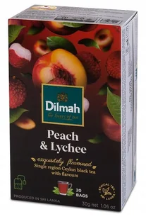 Dilmah Herbata Czarna Brzoskwinia Liczi Peach & Lychee 20 torebek - Herbata - miniaturka - grafika 1
