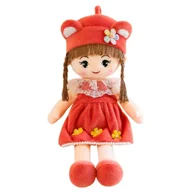 Lalki dla dziewczynek - Lalka szmacianka pluszowa czerwona 45cm Leantoys - miniaturka - grafika 1