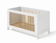 Łóżka dla dzieci i młodzieży - LAURA łóżeczko dziecięce z materacem 70x140 cm kolor biały - miniaturka - grafika 1