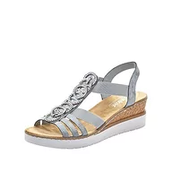 Sandały damskie - Rieker Sandały damskie V38H8, sandały damskie, niebieski 12, 38 EU - miniaturka - grafika 1