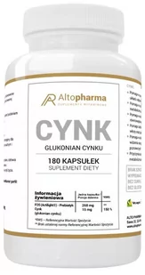 Altopharma Cynk 15 mg (glukonian cynku) 180 kapsułek 1146149 - Leki przeciwbólowe - miniaturka - grafika 1