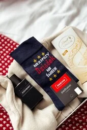 Skarpetki na Dzień Dziadka Najlepszy Dziadek na Świecie granatowe Milena - Skarpetki męskie - miniaturka - grafika 1