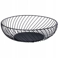 Miski i półmiski - Koszyk Kosz Metalowy Patera Misa Miska Czarny - miniaturka - grafika 1