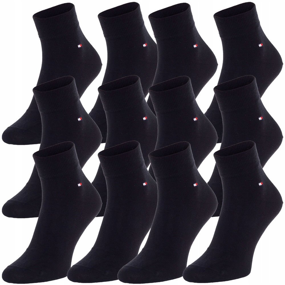 TOMMY HILFIGER SKARPETY SKARPETKI STOPKI 12P CZARNE r.43-46