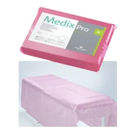 Kosmetyczne akcesoria jednorazowe - Prześcieradło jednorazowe 160cm x 210cm różowe 20g MedixPro 5szt - miniaturka - grafika 1