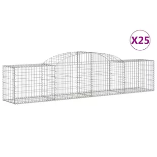 vidaXL Kosze gabionowe, 25 szt, 300x50x60/80 cm, galwanizowane żelazo - Ogrodzenia - miniaturka - grafika 3