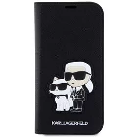 Karl Lagerfeld Pokrowiec PU Saffiano Karl and Choupette NFT na Apple iPhone 14 KLBKP14SSANKCPK Czarne - Etui i futerały do telefonów - miniaturka - grafika 1