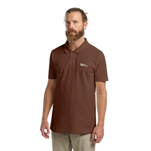 Koszulka polo męska Jack Wolfskin ESSENTIAL POLO M Dark Rust - S - Koszulki męskie - miniaturka - grafika 1