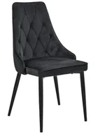 Krzesła - Czarne nowoczesne tapicerowane krzesło S9-R10 - miniaturka - grafika 1