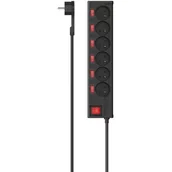 Listwy zasilające - Listwa HAMA 6 gniazd 1.5m + osobne wyłączniki P2223773 - miniaturka - grafika 1