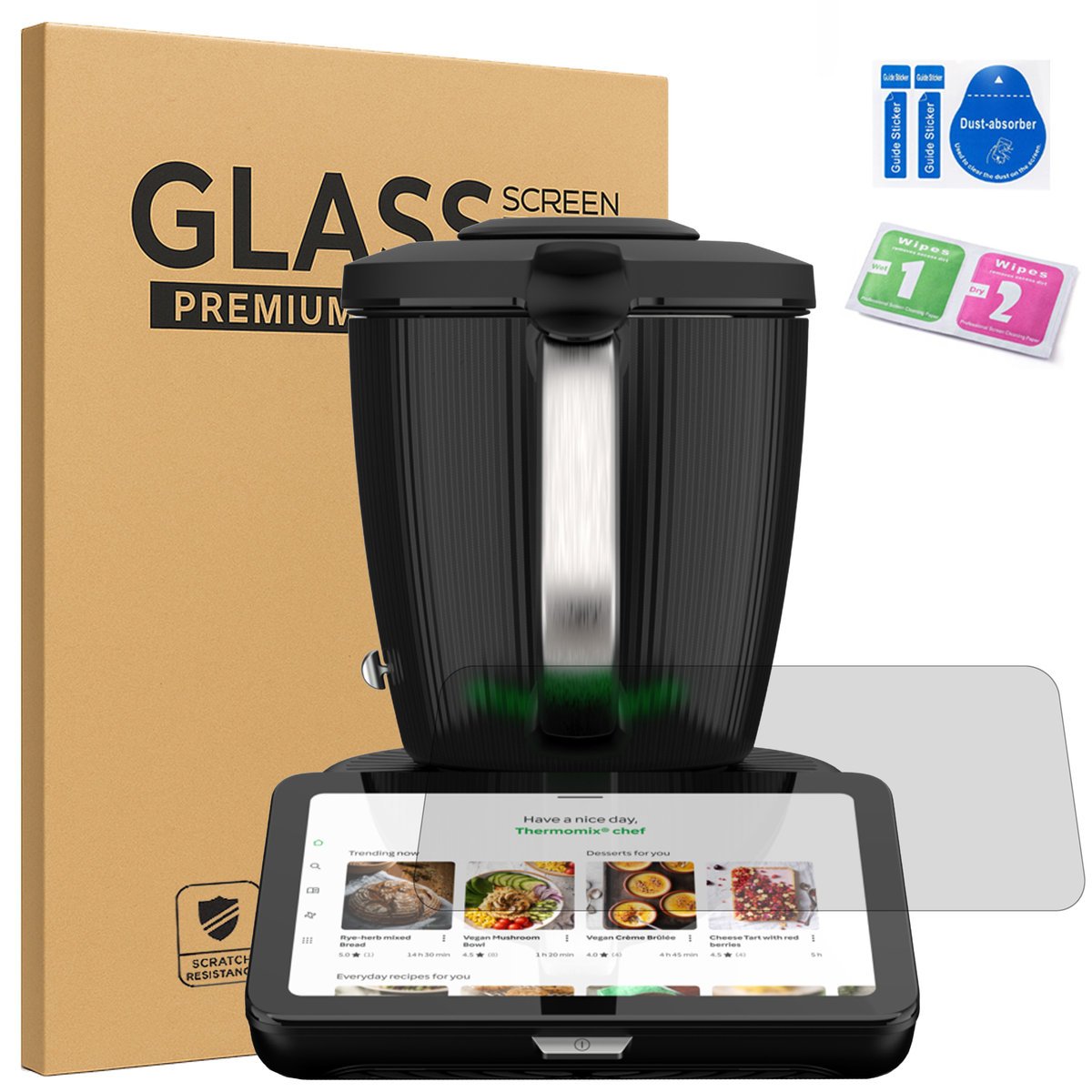 Szkło hartowane do Thermomix TM7 ochronne szybka na wyświetlacz 9H zestaw