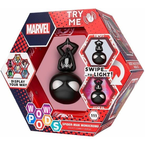 Figura Led Wow! Pod Spiderman Monochrome Marvel