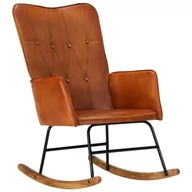 Fotele - Fotel bujany, jasnobrązowy, skóra naturalna Lumarko - miniaturka - grafika 1