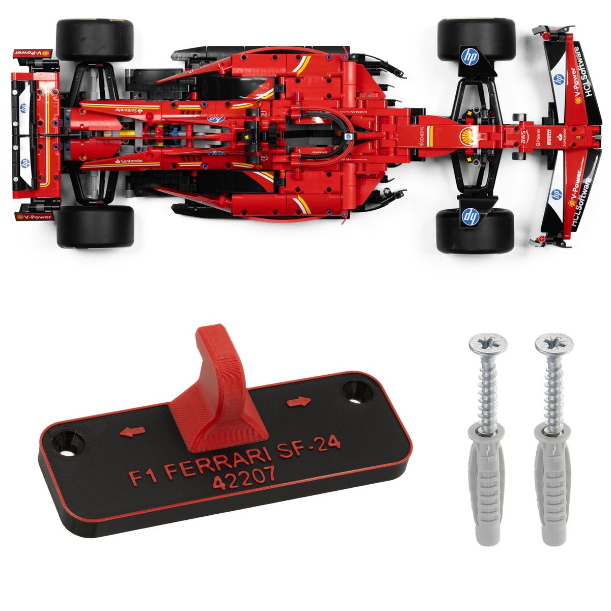 F1 Ferrari SF-24 - 42207 Uchwyt ścienny Zawieszka na LEGO formułę F1C