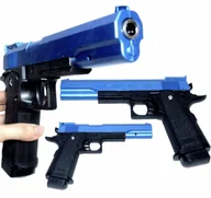 Zabawki militarne - PISTOLET NA KULKI PISTOLETY NIEBIESKO-CZARNY - miniaturka - grafika 1