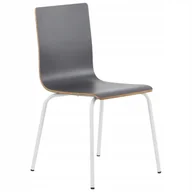 Fotele i krzesła biurowe - Krzesło Do Restauracji Laminowane Werdi B Biały/szary Solidne - miniaturka - grafika 1
