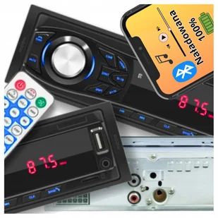 Radio Samochodowe 1-DIN Bluetooth USB Mp3 FM SD Mikrofon - Radia samochodowe - miniaturka - grafika 1