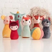 Zabawki i gry sportowe - Kręgle z piłką z dzwoneczkiem Las 18 m+ - miniaturka - grafika 1