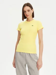 Lacoste T-Shirt TF5538 Żółty Slim Fit - Koszulki i topy damskie - miniaturka - grafika 1