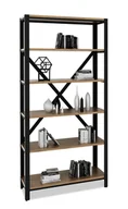 Regały - Otwarty regał w stylu industrialnym czarny + dąb lancelot A6-T41 - miniaturka - grafika 1