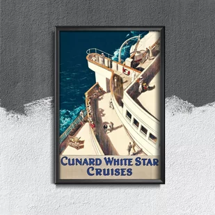 Plakatyw stylu retro Cunard White Star Cruises - Plakaty Plakatyw stylu retro Cunard White Star Cruises - Plakaty - miniaturka - grafika 1