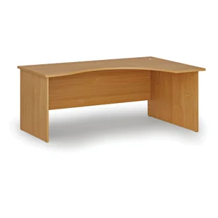 Biurko narożne PRIMO WOOD, 1800 x 1200 mm, prawe, buk - Biurka - miniaturka - grafika 1