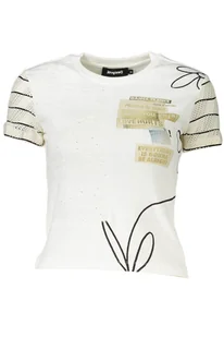 Damski t shirt z ozdobym kwiatem DESIGUAL - Portfele - miniaturka - grafika 1