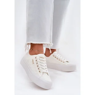 Trampki Damskie Z Koronką Lee Cooper LCW-25-31-3438L Białe - Trampki damskie - miniaturka - grafika 1