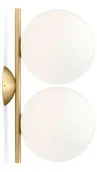 Lampy sufitowe - Flos - IC C/W1 Double Lampa Sufitowa/Ścienna w Kolorze Mosiądzu Flos - miniaturka - grafika 1