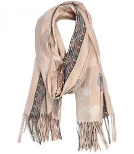 Ciepły szal szalik Chusta frędzle abstrakcyjny miękki gładki 180x70 cm - Apaszki i szaliki damskie - miniaturka - grafika 1