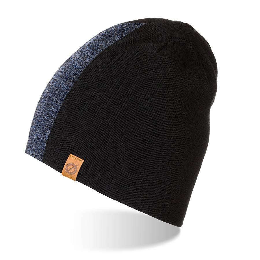 Męska czapka jesienna beanie brodrene cz11 granatowa mulina